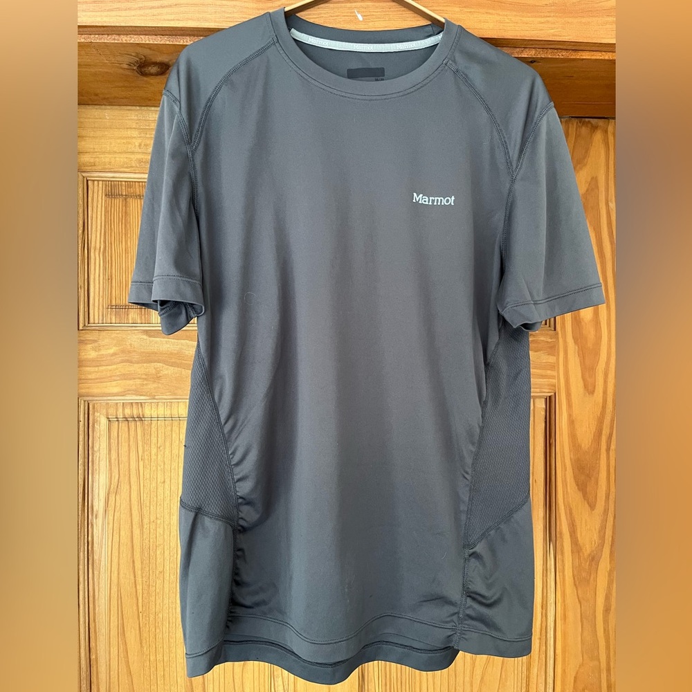 Marmot Grey Athletic Outdoor Hiking Casual Crew Neck T Shirt Men's Size Medium